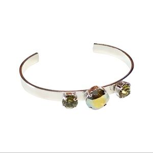 Greenery In Tow Swarovski Three Setting Cuff
